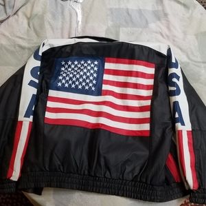 Mens Leather USA Motorcycle Jacket